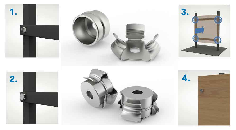 GeckoTeq Click Clip Sistema di montaggio a pannello in metallo